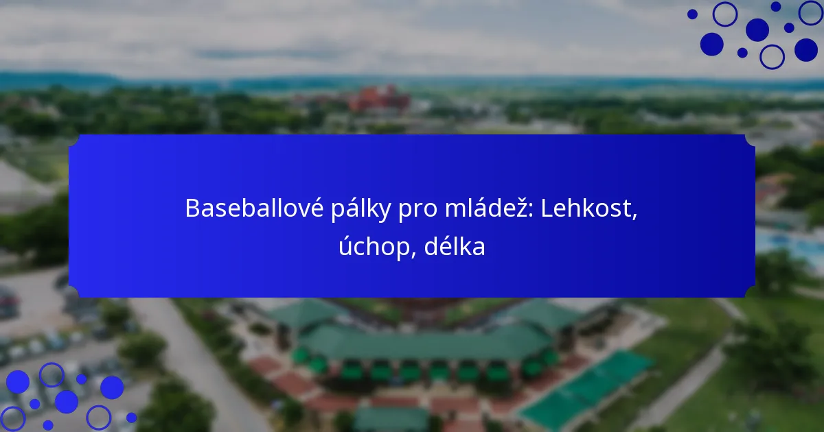 Baseballové pálky pro mládež: Lehkost, úchop, délka