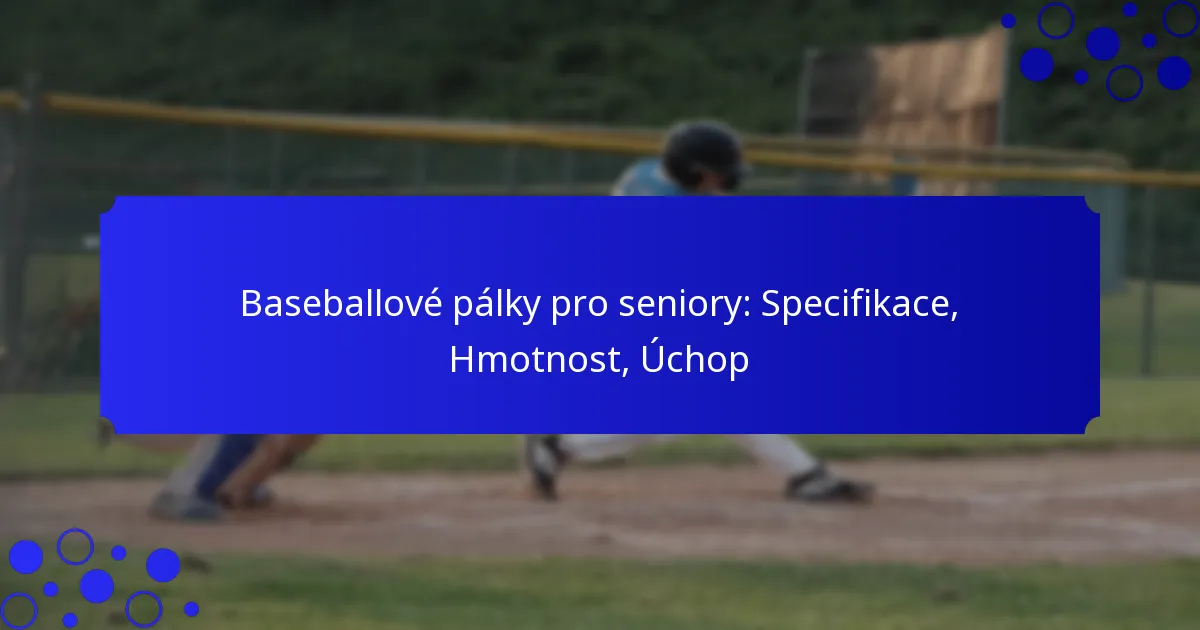 Baseballové pálky pro seniory: Specifikace, Hmotnost, Úchop
