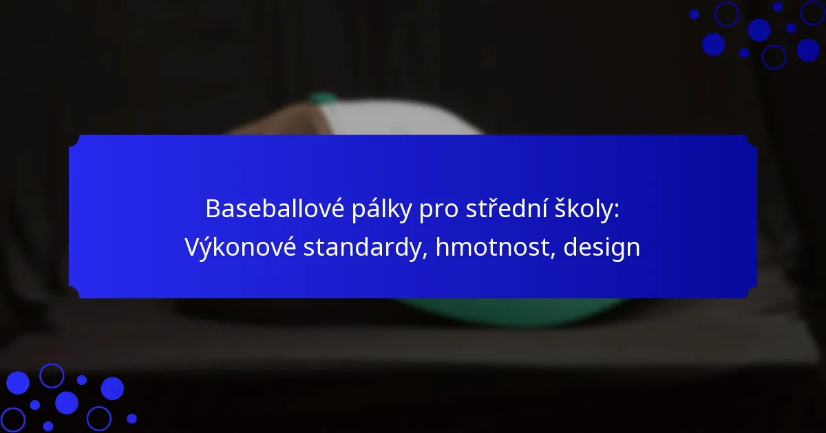Baseballové pálky pro střední školy: Výkonové standardy, hmotnost, design
