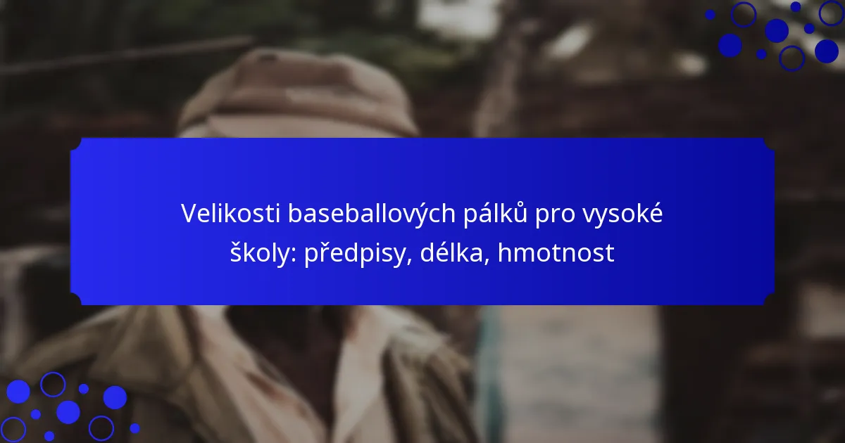 Velikosti baseballových pálků pro vysoké školy: předpisy, délka, hmotnost
