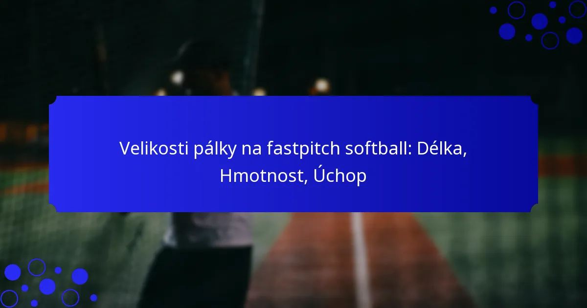 Velikosti pálky na fastpitch softball: Délka, Hmotnost, Úchop