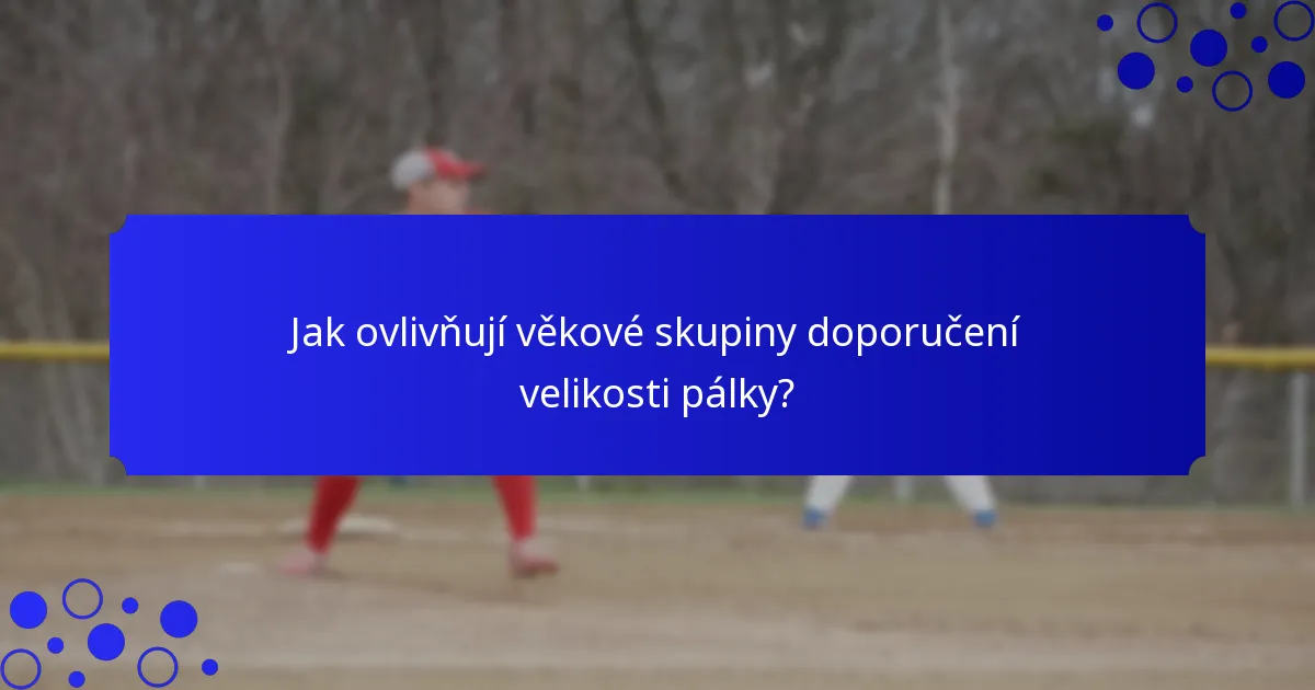 Jak ovlivňují věkové skupiny doporučení velikosti pálky?