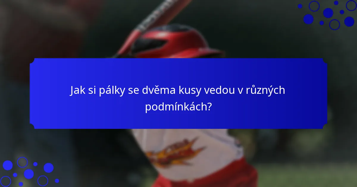 Jak si pálky se dvěma kusy vedou v různých podmínkách?
