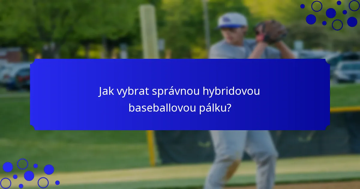 Jak vybrat správnou hybridovou baseballovou pálku?