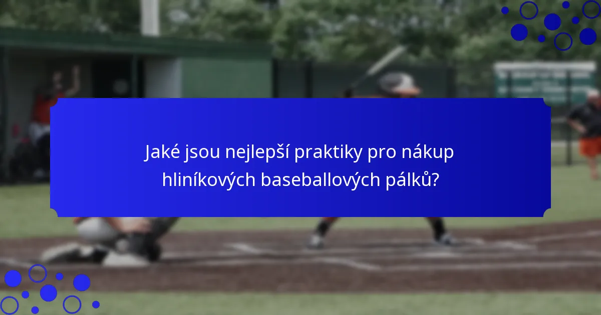 Jaké jsou nejlepší praktiky pro nákup hliníkových baseballových pálků?