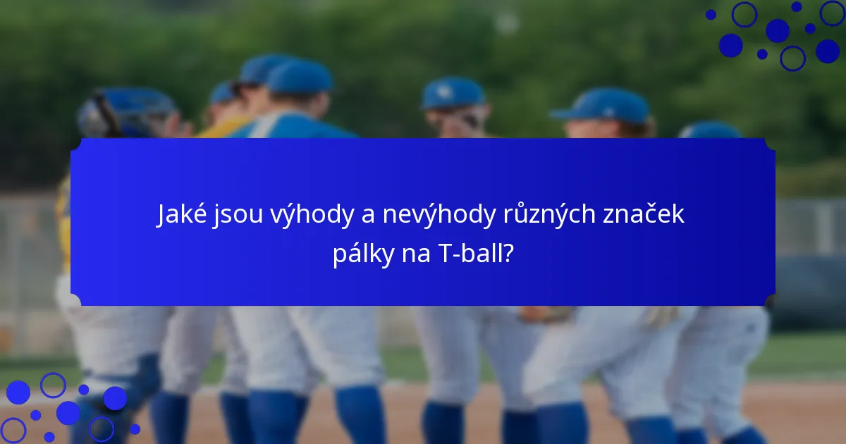 Jaké jsou výhody a nevýhody různých značek pálky na T-ball?