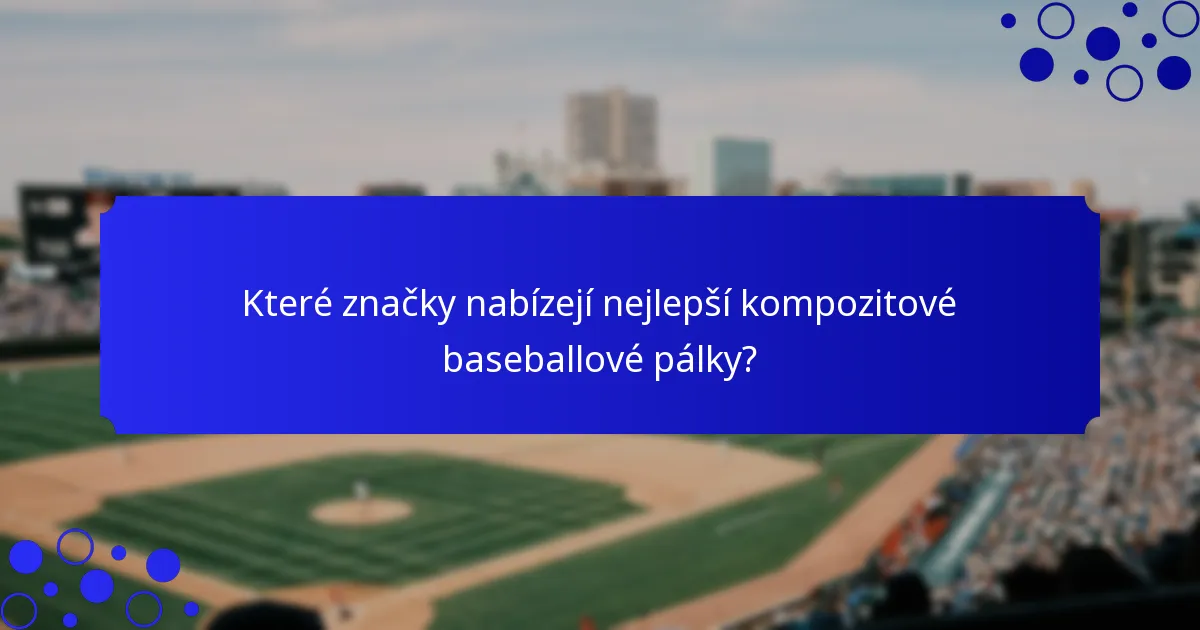 Které značky nabízejí nejlepší kompozitové baseballové pálky?
